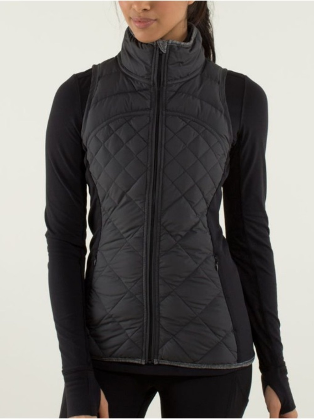 Lululemon Fluff Off Vest in Black Goose Down Filled
